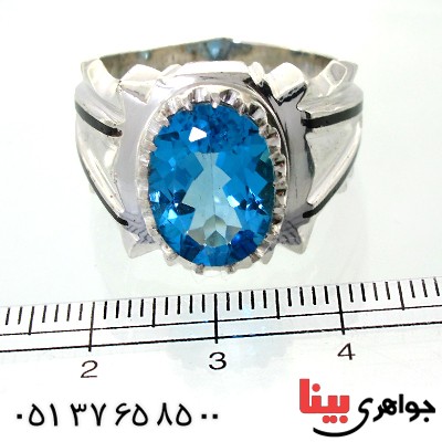 انگشتر توپاز خوشرنگ مردانه فاخر و درشت کلاسیک _کد:1695