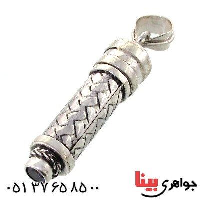 گردنبند آمتیست لوله حرز مخفی دست ساز _کد:11637