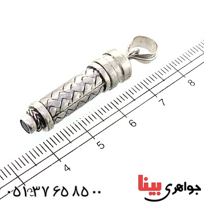 گردنبند آمتیست لوله حرز مخفی دست ساز _کد:11637