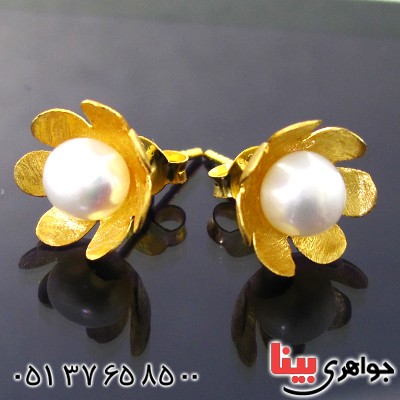 گوشواره مروارید زنانه مدل گل _کد:11638