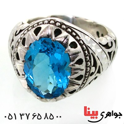 انگشتر توپاز مردانه درشت فاخر و ارزشمند _کد:1697