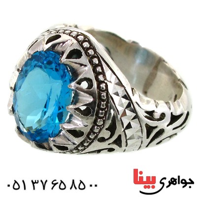 انگشتر توپاز مردانه درشت فاخر و ارزشمند _کد:1697