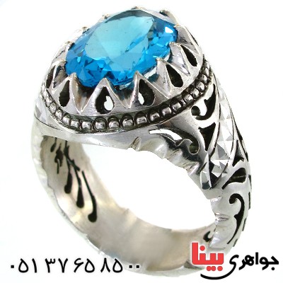 انگشتر توپاز مردانه درشت فاخر و ارزشمند _کد:1697