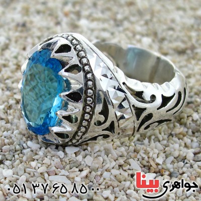 انگشتر توپاز مردانه درشت فاخر و ارزشمند _کد:1697