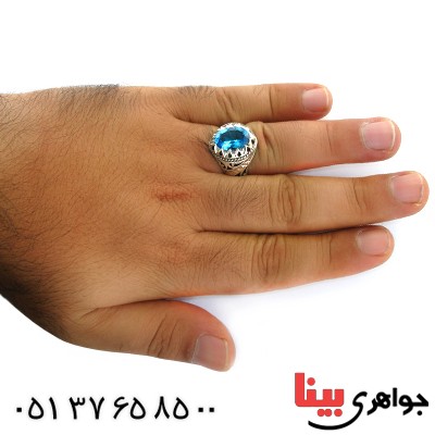 انگشتر توپاز مردانه درشت فاخر و ارزشمند _کد:1697