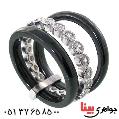 انگشتر سرامیکی زنانه دور نگین _کد:11641
