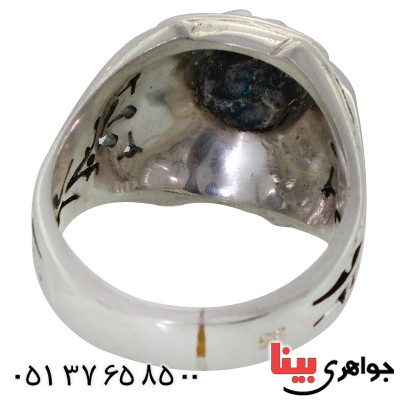انگشتر فیروزه نیشابوری شجری مردانه درشت دور چنگ _کد:11643