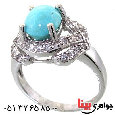 انگشتر فیروزه نیشابوری زنانه رادیوم لوکس مدل راشین _کد:11647