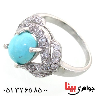 انگشتر فیروزه نیشابوری زنانه رادیوم لوکس مدل راشین _کد:11647