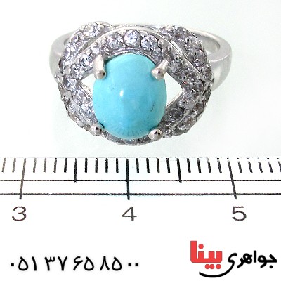 انگشتر فیروزه نیشابوری زنانه رادیوم لوکس مدل راشین _کد:11647
