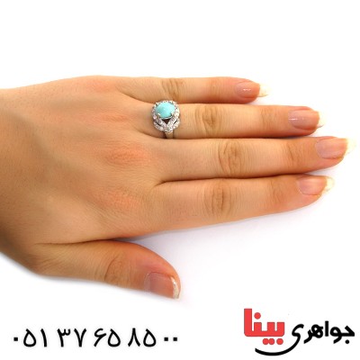 انگشتر فیروزه نیشابوری زنانه رادیوم لوکس مدل راشین _کد:11647