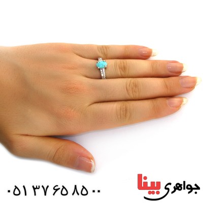 انگشتر فیروزه نیشابوری شجری زنانه رادیوم لوکس _کد:11651