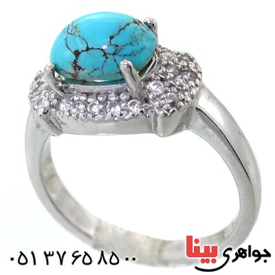 انگشتر فیروزه نیشابوری شجری زنانه رادیوم لوکس _کد:11655