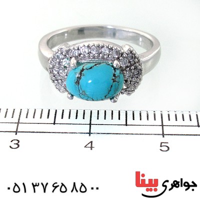 انگشتر فیروزه نیشابوری شجری زنانه رادیوم لوکس _کد:11655
