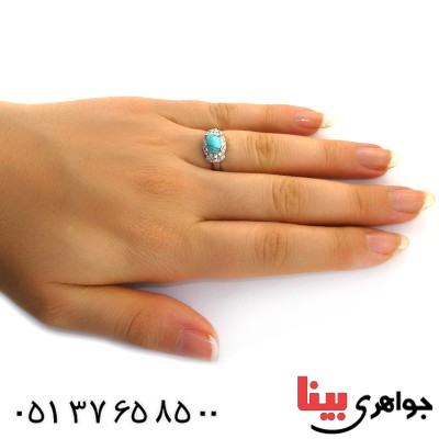 انگشتر فیروزه نیشابوری شجری زنانه رادیوم لوکس _کد:11655