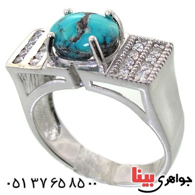 انگشتر فیروزه نیشابوری شجری زنانه رادیوم لوکس _کد:11657