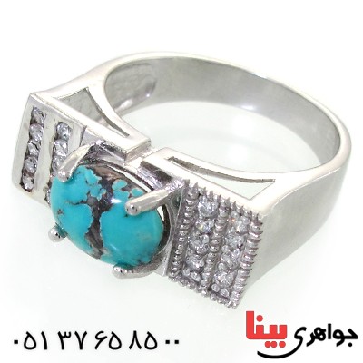 انگشتر فیروزه نیشابوری شجری زنانه رادیوم لوکس _کد:11657
