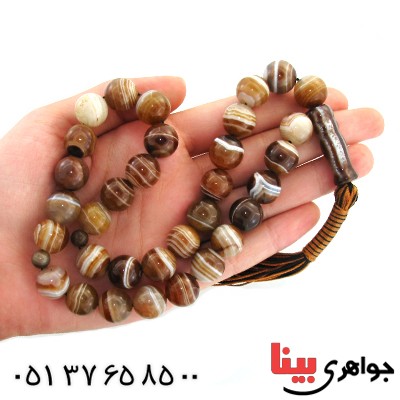 تسبیح عقیق باباقوری درشت 33 دانه ای _کد:11658