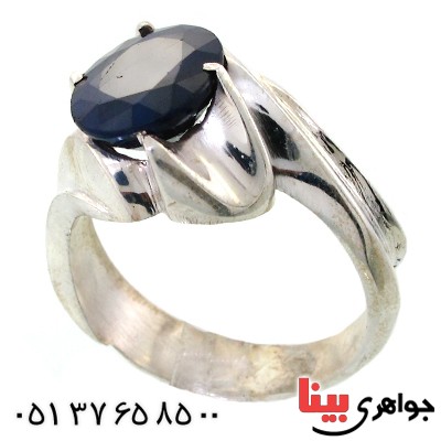 انگشتر یاقوت کبود مردانه درشت عالی _کد:11664