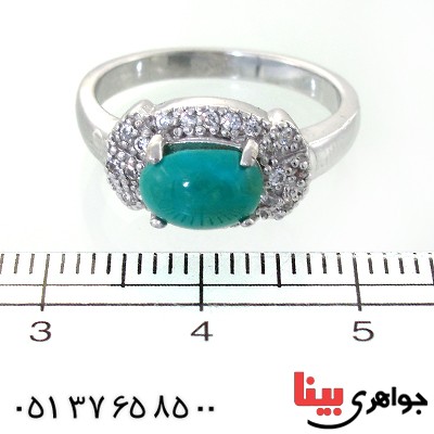انگشتر فیروزه نیشابوری زنانه رادیوم لوکس مدل راژان _کد:11665