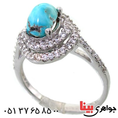 انگشتر فیروزه نیشابوری شجری زنانه رادیوم لوکس _کد:11669