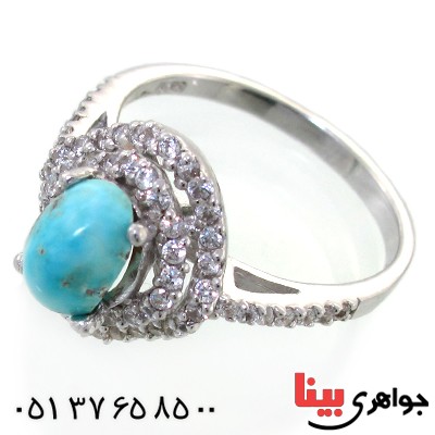 انگشتر فیروزه نیشابوری شجری زنانه رادیوم لوکس _کد:11669