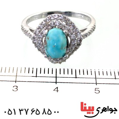 انگشتر فیروزه نیشابوری شجری زنانه رادیوم لوکس _کد:11669