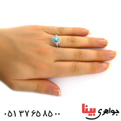 انگشتر فیروزه نیشابوری شجری زنانه رادیوم لوکس _کد:11669