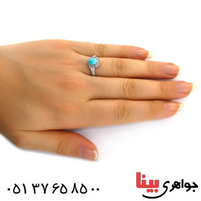 انگشتر فیروزه نیشابوری شجری زنانه رادیوم لوکس _کد:11681