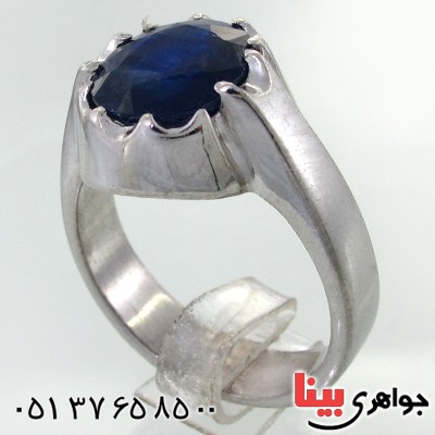 انگشتر یاقوت کبود  درشت دور چنگ _کد:11692