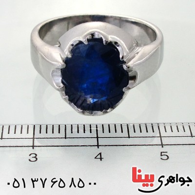 انگشتر یاقوت کبود  درشت دور چنگ _کد:11692