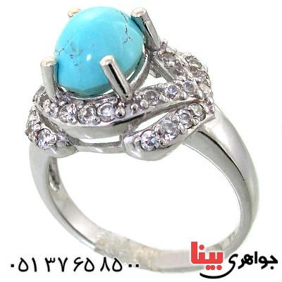انگشتر فیروزه نیشابوری شجری زنانه رادیوم لوکس _کد:11693
