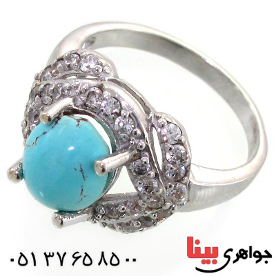 انگشتر فیروزه نیشابوری شجری زنانه رادیوم لوکس _کد:11693