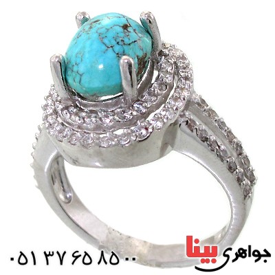 انگشتر فیروزه نیشابوری شجری زنانه رادیوم لوکس _کد:11699