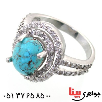 انگشتر فیروزه نیشابوری شجری زنانه رادیوم لوکس _کد:11699