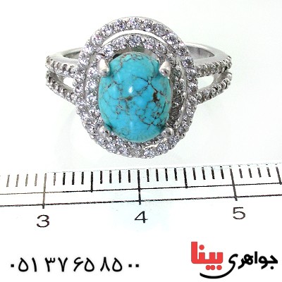 انگشتر فیروزه نیشابوری شجری زنانه رادیوم لوکس _کد:11699