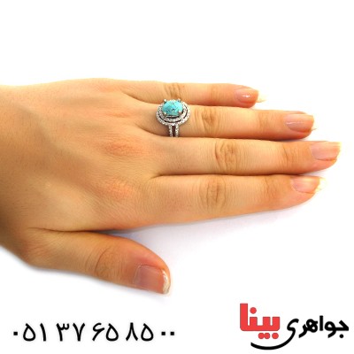 انگشتر فیروزه نیشابوری شجری زنانه رادیوم لوکس _کد:11699