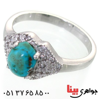 انگشتر فیروزه نیشابوری شجری زنانه رادیوم لوکس مدل ویانا _کد:11707