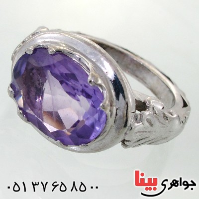 انگشتر آمتیست درشت طرح صفوی _کد:11713