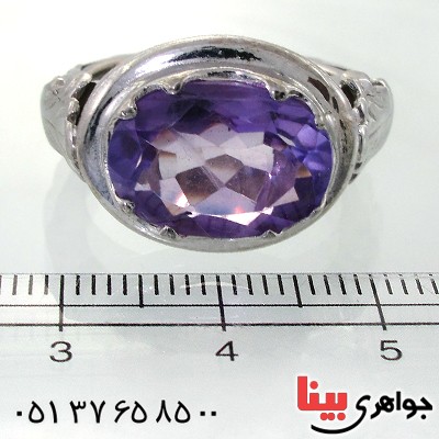 انگشتر آمتیست درشت طرح صفوی _کد:11713