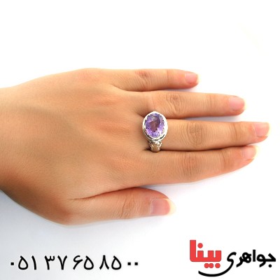 انگشتر آمتیست درشت طرح صفوی _کد:11713