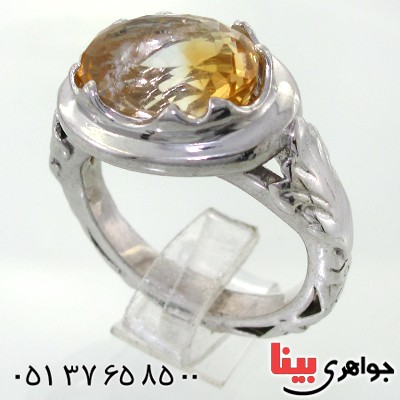 انگشتر سیترین درشت طرح صفوی _کد:11728