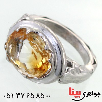 انگشتر سیترین درشت طرح صفوی _کد:11728
