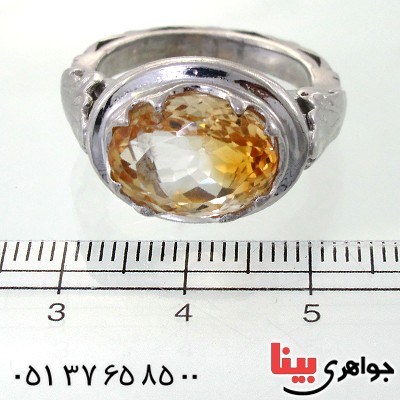 انگشتر سیترین درشت طرح صفوی _کد:11728