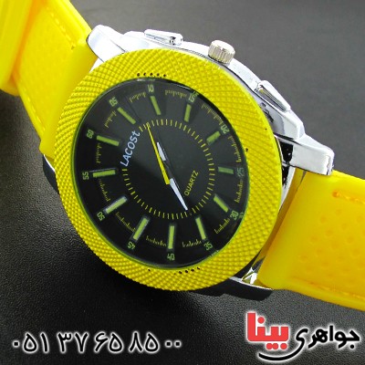 زیورآلات کادویی ساعت اسپرت برند lacoste رنگ زرد _کد:11784