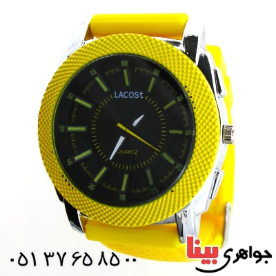 زیورآلات کادویی ساعت اسپرت برند lacoste رنگ زرد _کد:11784