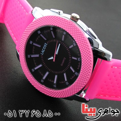 زیورآلات کادویی ساعت اسپرت برند lacoste رنگ صورتی _کد:11785