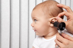 Baby Getting Ear Checked With Otoscope