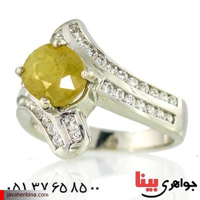 انگشتر یاقوت زرد زنانه_کد:9725