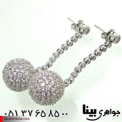 گوشواره نقره توپی